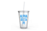 Alpha Delta Pi Sorority Tumbler Cup, Water Bottle: Sky Blue