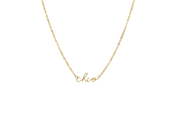 Chi Omega Sorority Script Necklace