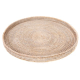 Artifacts Rattan™ Round Ottoman Tray: Honey Brown
