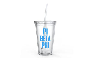 Pi Beta Phi Sorority Tumbler Cup, Water Bottle: Sky Blue