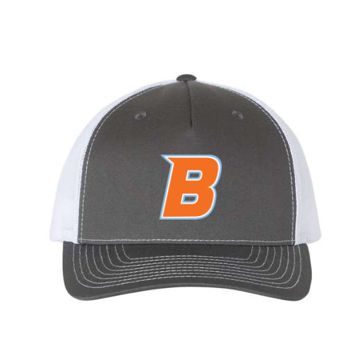 Sport-Tek Yupoong 5-Panel Classic Trucker Mesh Back Cap - Graphite/White