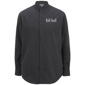 Men's Banded Collar Batiste Shirt - Steel Grey